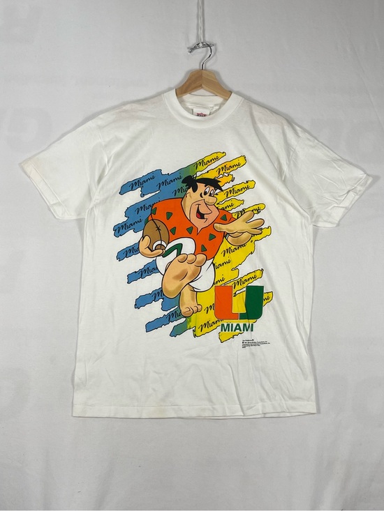Vintage Other - Vintage Fred Flintstone Miami Hurricanes College Football USA Made T shirt Sz L